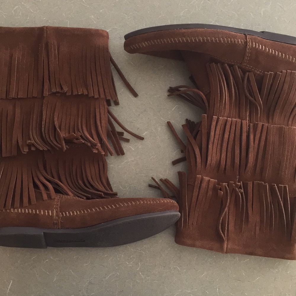 Minnetonka 3 Layer Fringe Boot - Women's - image 1